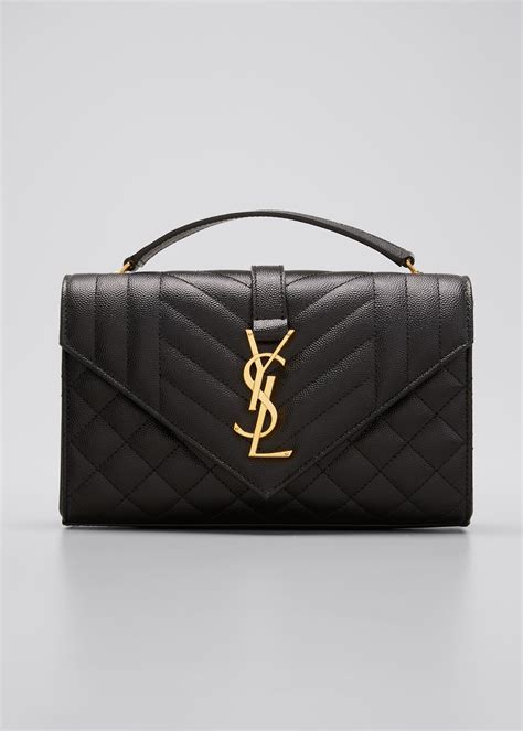 Saint Laurent Small Ysl Monogram Leather Satchel Bag In Deep 